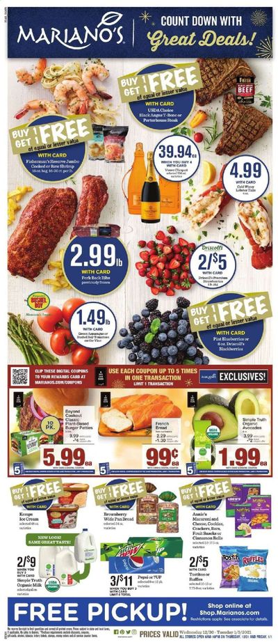 Mariano’s Weekly Ad Flyer December 30 to January 5