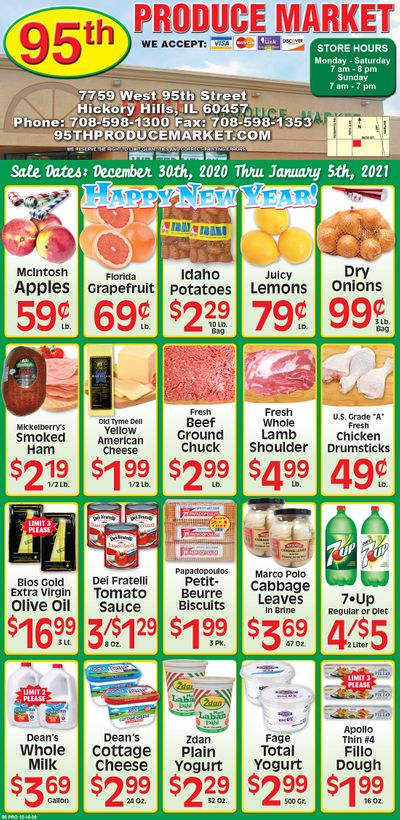 95th Produce Market New Year Weekly Ad Flyer December 30, 2020 to January 5, 2021
