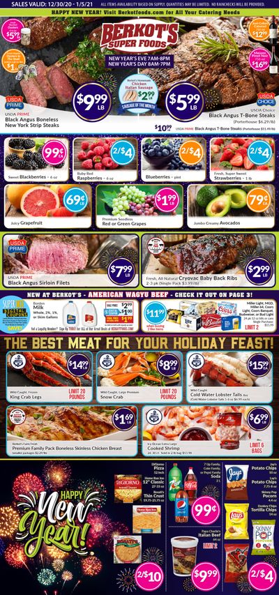 Berkot's Super Foods New Year Weekly Ad Flyer December 30, 2020 to January 5, 2021