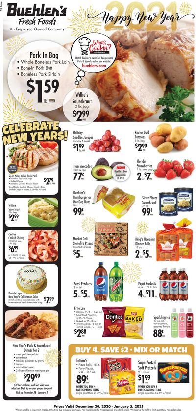 Buehler's Fresh Foods New Year Weekly Ad Flyer December 30, 2020 to January 5, 2021