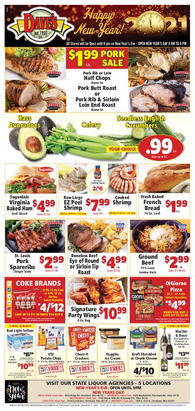 Dave's Markets New Year Weekly Ad Flyer December 30, 2020 to January 5, 2021