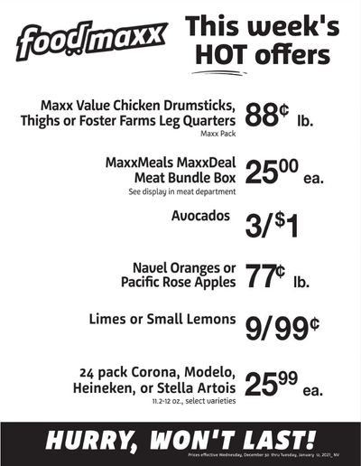 Foodmaxx New Year Weekly Ad Flyer December 30, 2020 to January 12, 2021