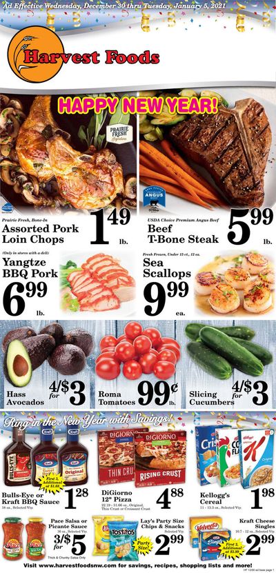 Harvest Foods New Year Weekly Ad Flyer December 30, 2020 to January 5, 2021