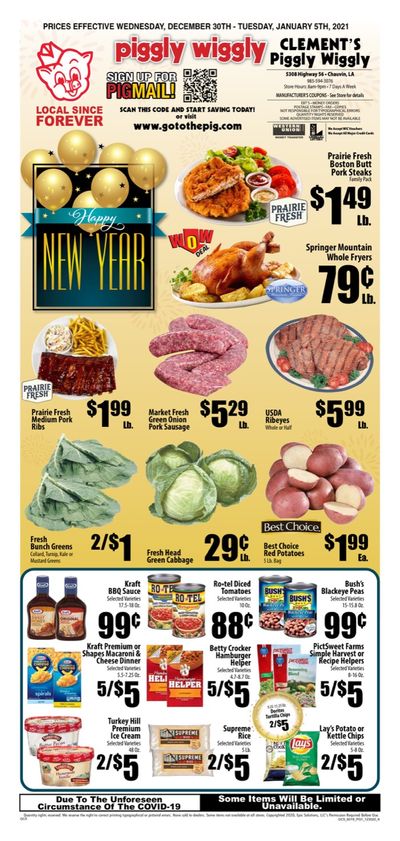 Piggly Wiggly (LA) New Year Weekly Ad Flyer December 30, 2020 to January 5, 2021