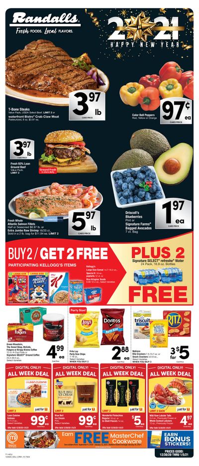 Randalls New Year Weekly Ad Flyer December 30, 2020 to January 5, 2021