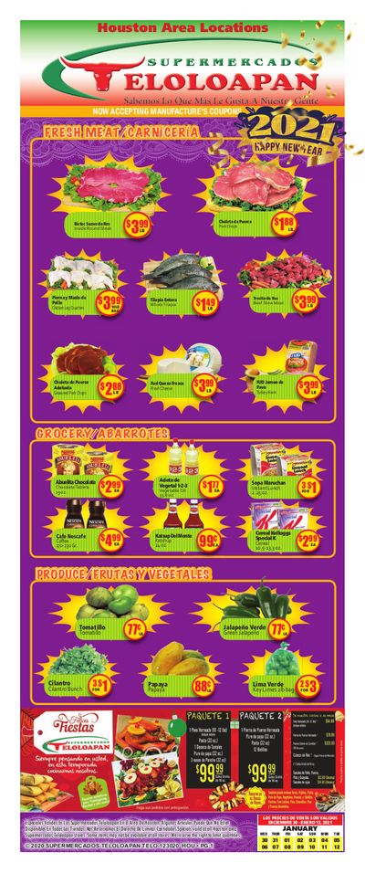 Supermercados Teloloapan New Year Weekly Ad Flyer December 30, 2020 to January 12, 2021