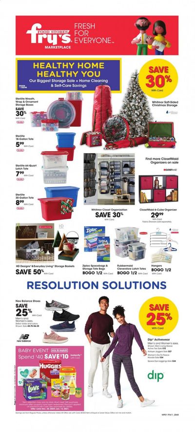 Fry’s (AZ) Weekly Ad Flyer December 30 to January 5