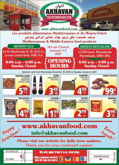 Akhavan Supermarche Flyer December 30 to January 5