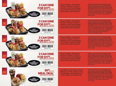 McDonald's Canada Coupons (PE) Valid until February 7