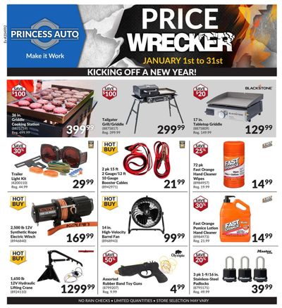 Princess Auto Price Wrecker Flyer January 1 to 31