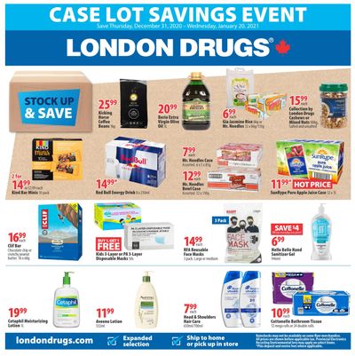 London Drugs Case Lot Savings Event Flyer December 31 to January 20