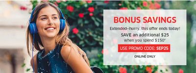 The Source Canada Bonus Savings Online Deals: Today, Save an Extra $25 When You Spend $150 with Coupon Code