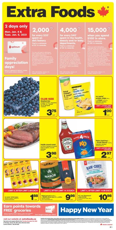 Extra Foods Flyer December 31 to January 7