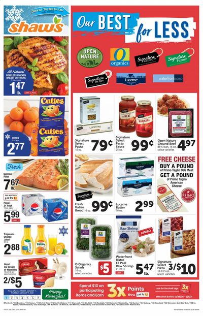 Shaw’s (MA, ME, NH, RI, VT) Weekly Ad Flyer January 1 to January 7