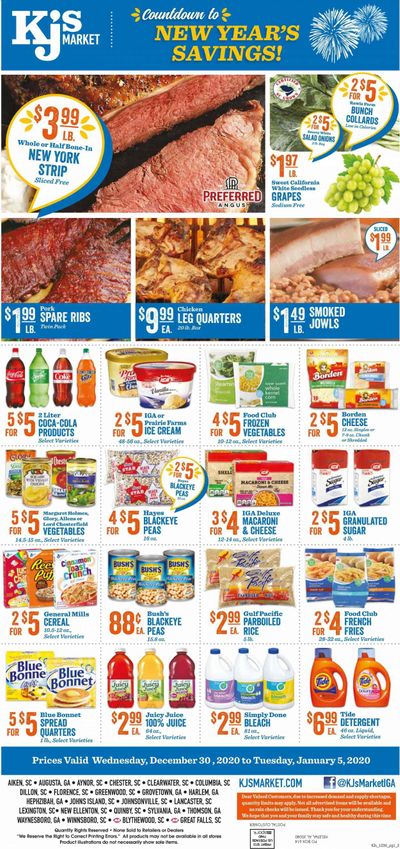 KJ´s Market (GA, SC) Weekly Ad Flyer December 30 to January 5