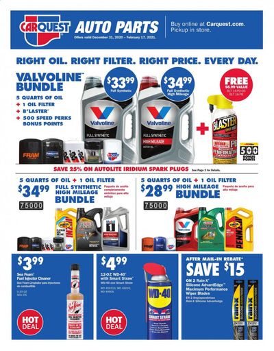 Carquest Weekly Ad Flyer December 31 to February 17