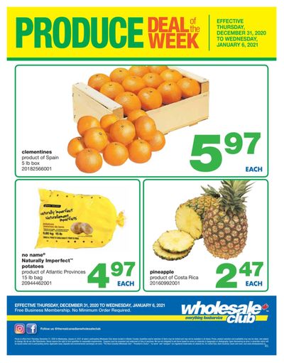 Wholesale Club (Atlantic) Produce Deal of the Week Flyer December 31 to January 6