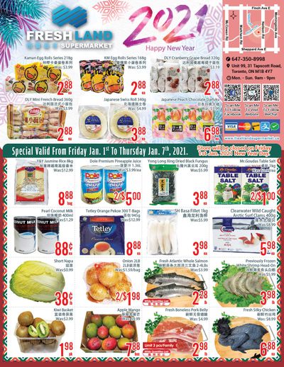 FreshLand Supermarket Flyer January 1 to 7