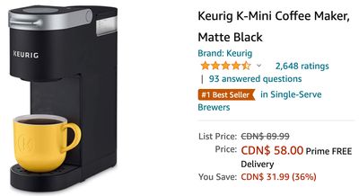 Amazon Canada Deals: Save 36% on Keurig K-Mini Coffee Maker + 31% on Fossil Gen 5 Julianna Stainless Steel Touchscreen Smartwatch + More Offers