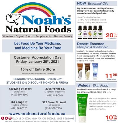 Noah's Natural Foods Flyer January 1 to 31
