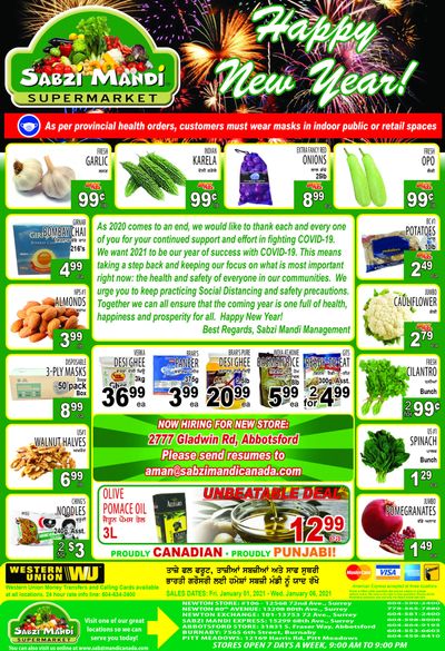 Sabzi Mandi Supermarket Flyer January 1 to 6