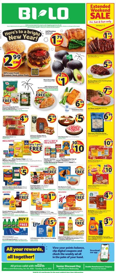 BI-LO Weekly Ad Flyer December 30 to January 5