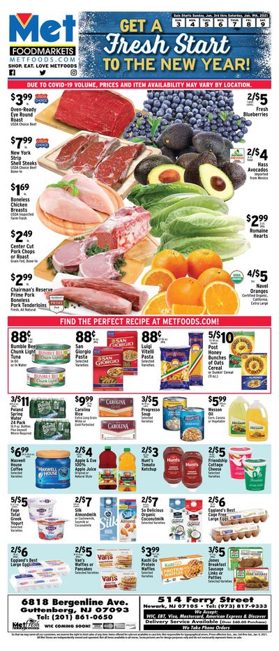 Met Foodmarkets Weekly Ad Flyer January 3 to January 9, 2021
