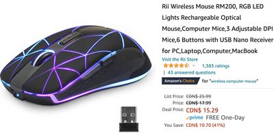 Amazon Canada Deals: Save 41% on Rii Wireless Mouse + 34% on Neewer Ring Light Kit + More Offers