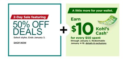 Kohl's Weekly Ad Flyer January 3 to January 10