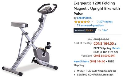 Amazon Canada Deals: Save 25% on Exerputic Folding Upright Bike + up to 52% off on Arae Phone Cases