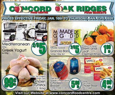 Concord Food Centre & Oak Ridges Food Market Flyer January 10 to 23