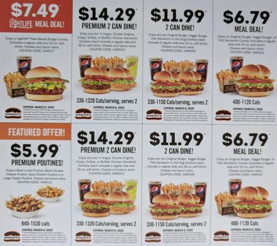Harvey’s Canada New Coupons: Chicken Wrap for $5.49, Meal Deal for $6.79, Angus Meal Deal for $7.79 & More Coupons