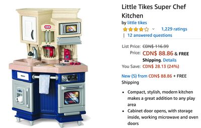 Amazon Canada Deals: Save 24% on Little Tikes Super Chef Kitchen + 26% on VTech 2 in 1 Learn & Zoom Motorbike + More Odders