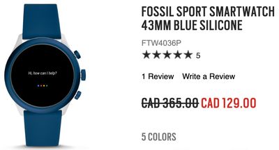 Fossil Canada Smartwatch *Hot* Sale: Save 65% Off Fossil Sport Smartwatch, Now For Only $129!