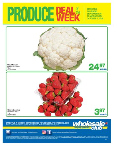 Wholesale Club (Atlantic) Produce Deal of the Week Flyer September 26 to October 2