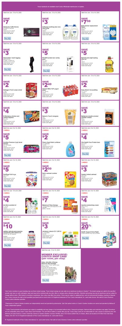 Costco (QC) Weekly Savings January 13 to 19