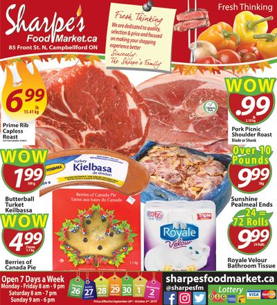 Sharpe's Food Market Flyer September 26 to October 2