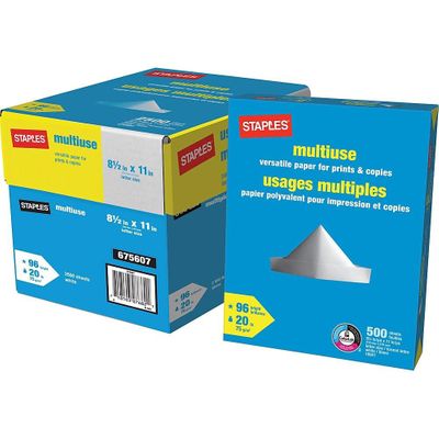 Staples Multiuse Paper, 20 lbs, 8-1/2" x 11", 500 Sheets On Sale for $7.69 at Staples Canada