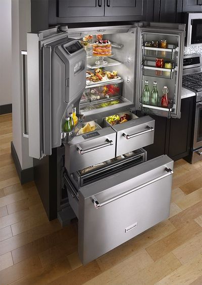 KitchenAid 36-in 25.8-cu ft 5-Door Standard-Depth French Door Refrigerator with Single Ice Maker On Sale for $4,395.00 at Lowes Canada