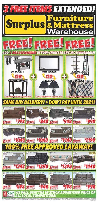 Surplus Furniture & Mattress Warehouse (Winnipeg) Flyer January 14 to 27