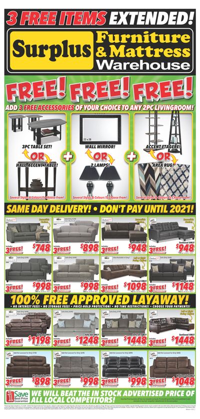 Surplus Furniture & Mattress Warehouse (Thunder Bay) Flyer January 14 to 27
