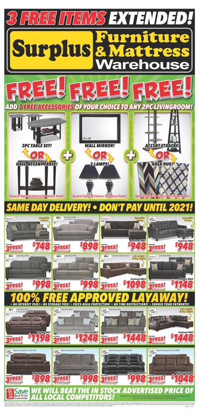 Surplus Furniture & Mattress Warehouse (Sudbury) Flyer January 14 to 27