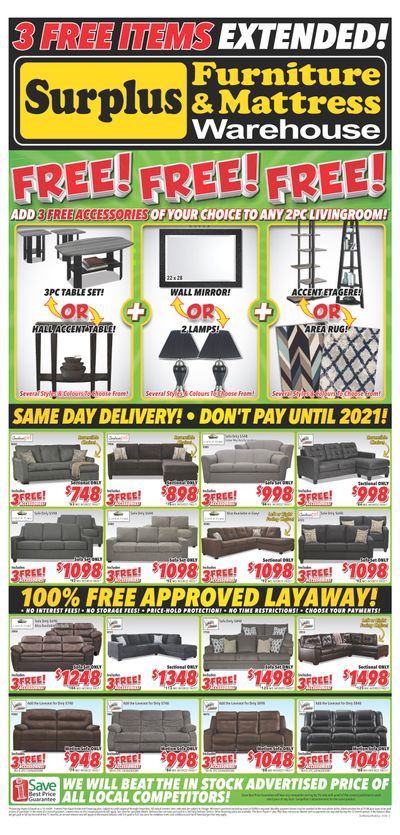 Surplus Furniture & Mattress Warehouse (Fredericton) Flyer January 14 to 27