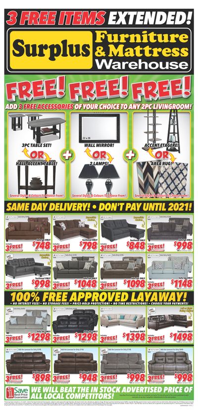 Surplus Furniture & Mattress Warehouse (Edmonton) Flyer January 14 to 27