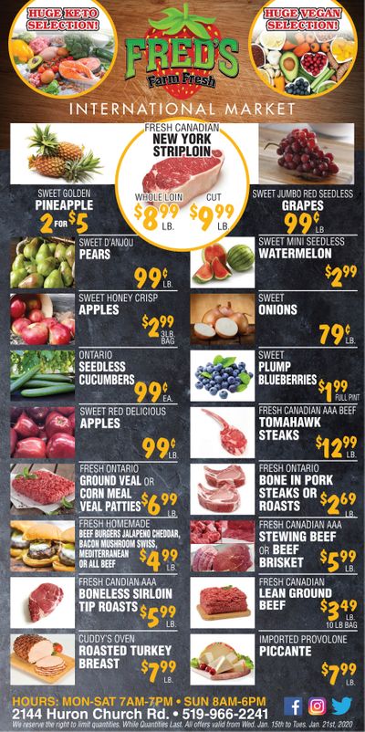 Fred's Farm Fresh Flyer January 15 to 21