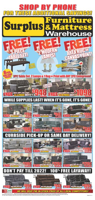Surplus Furniture & Mattress Warehouse (Thunder Bay) Flyer January 4 to 17