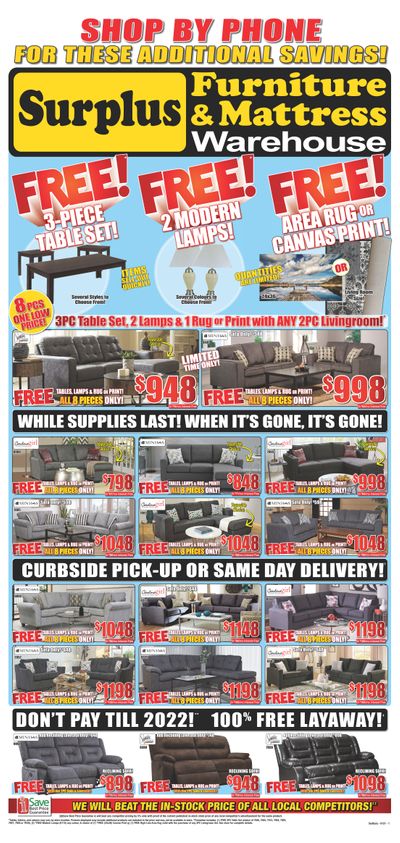 Surplus Furniture & Mattress Warehouse (Sudbury) Flyer January 4 to 17