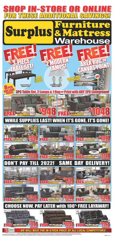 Surplus Furniture & Mattress Warehouse (St. John's) Flyer January 4 to 17
