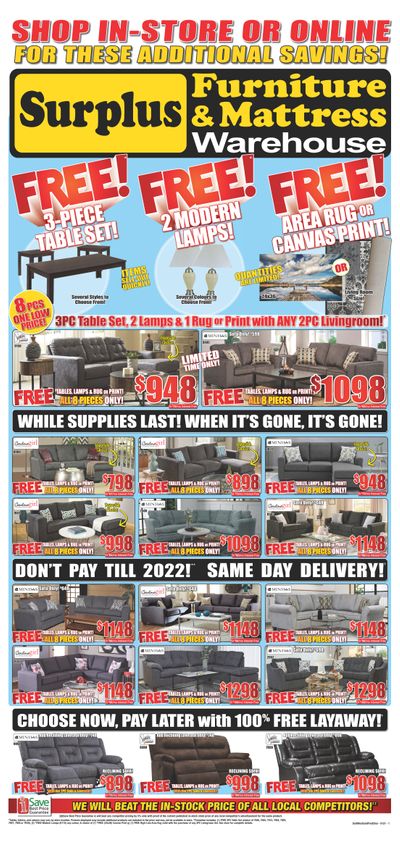 Surplus Furniture & Mattress Warehouse (Saint John) Flyer January 4 to 17