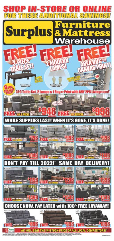 Surplus Furniture & Mattress Warehouse (Medicine Hat) Flyer January 4 to 17